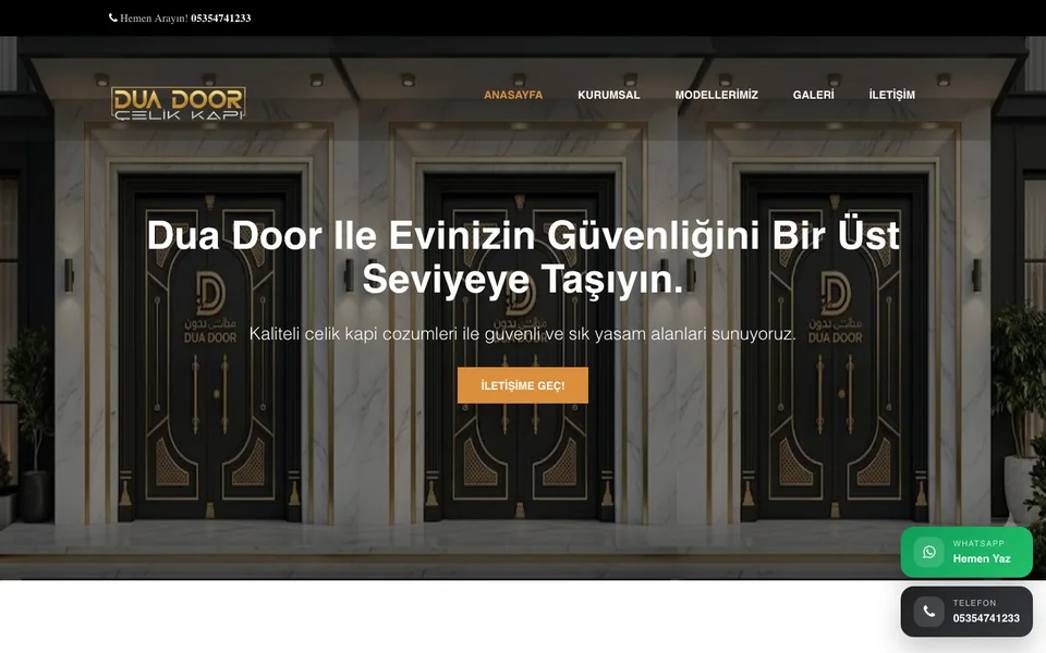 Dua Door web sitesi ekran görüntüsü