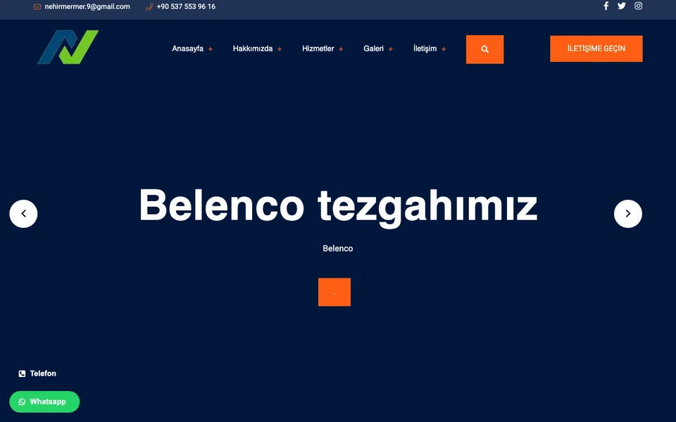 Nehir Mermer web sitesi ekran görüntüsü